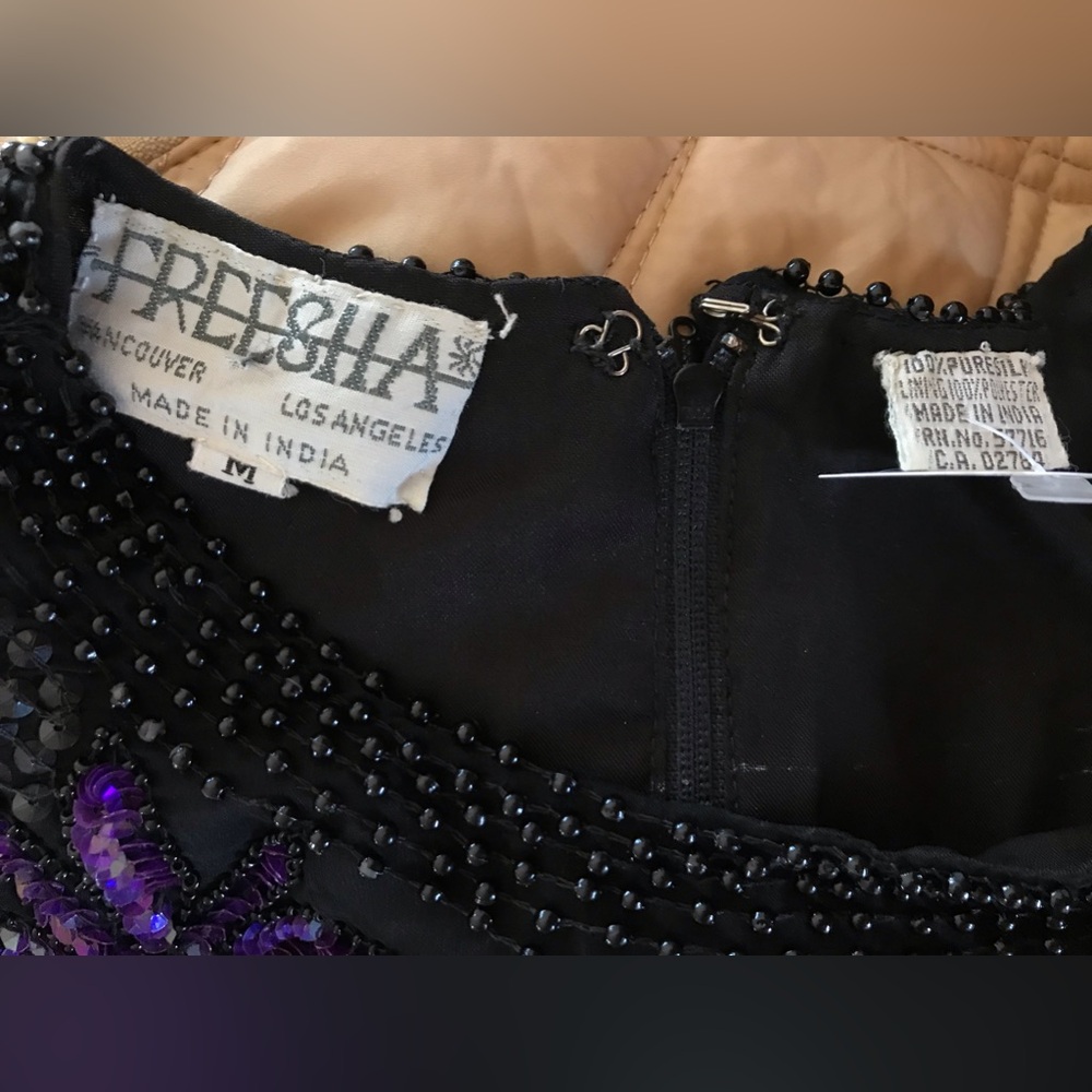 3 Elegant Black, Gold, Pewter and purple Embroidered beaded tops
Small, Med/XL - Picture 4 of 10